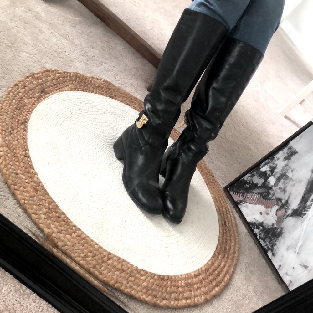 Michael Kors Hamilton black leather riding boots!
